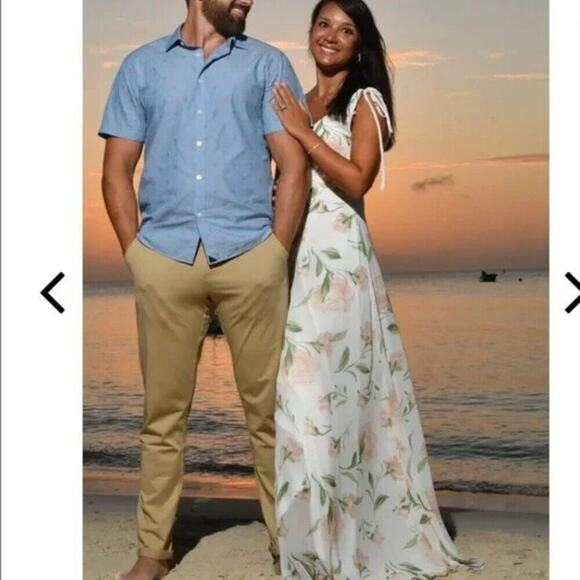 Lulus Romantic Possibilities Maxi Dress Floral Off-White S NWT - Picture 9 of 16